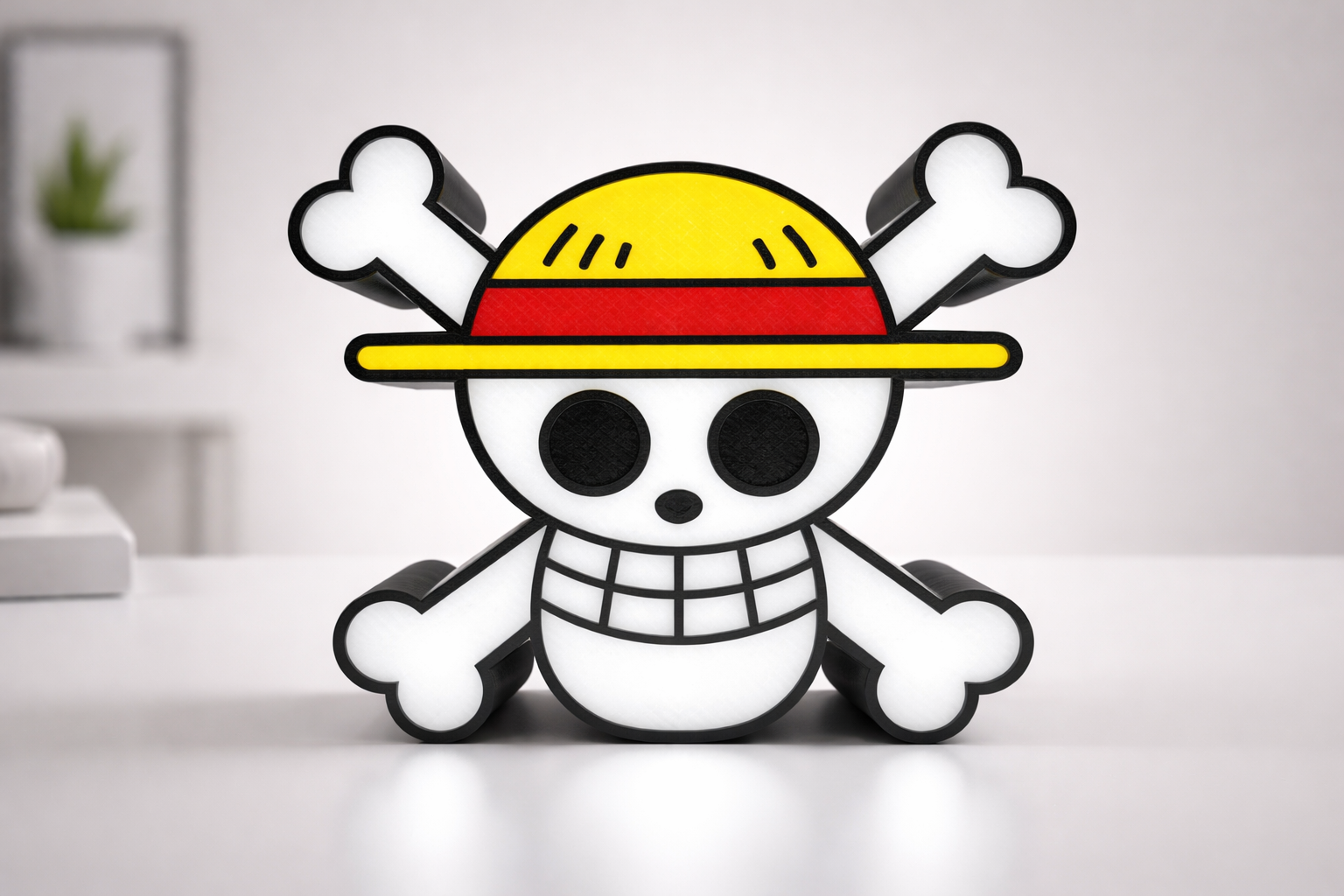 3D LED Lightbox – Totenkopf Design (Anime Stil)