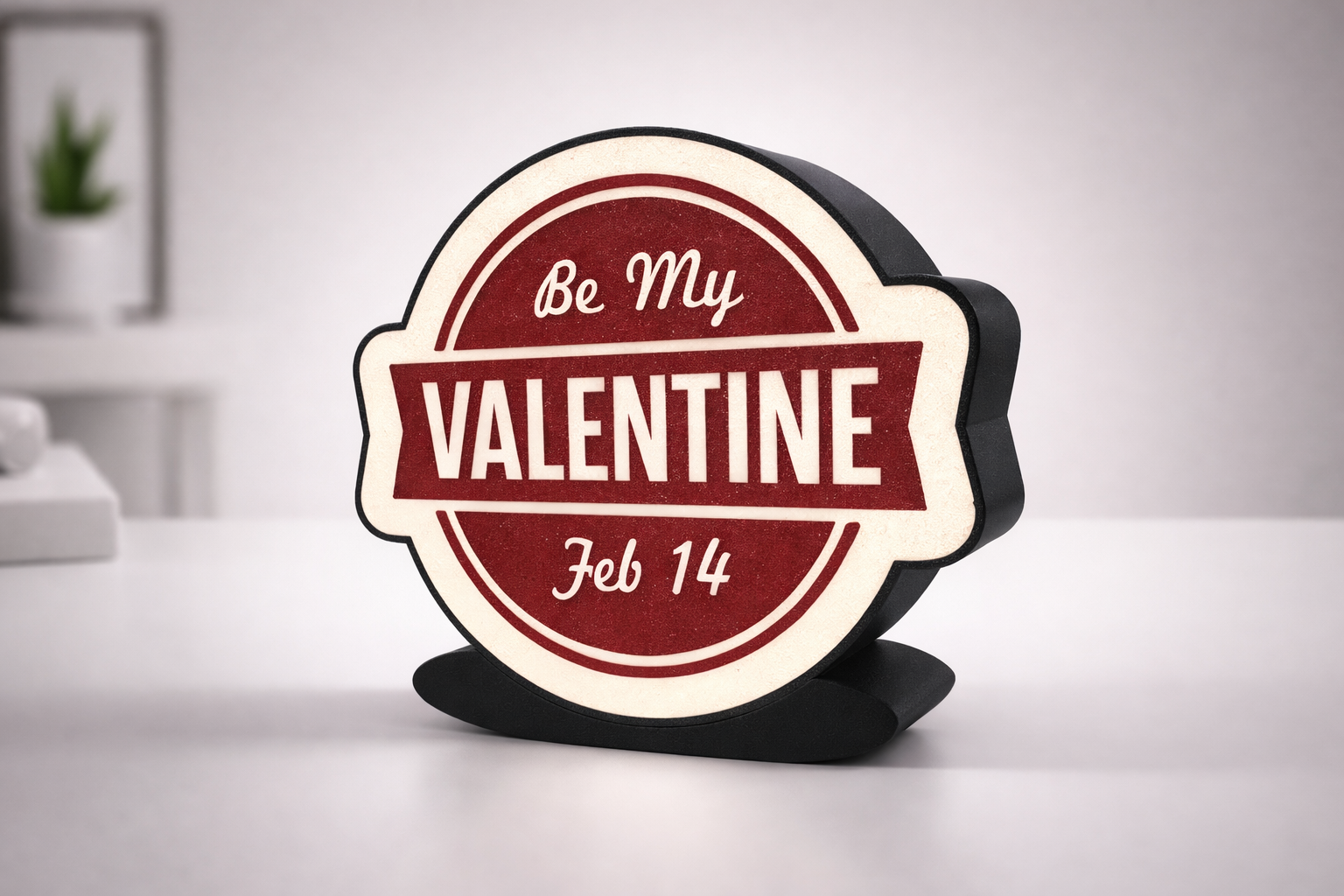 3D LED Lightbox – Be My Valentine (14. Februar)