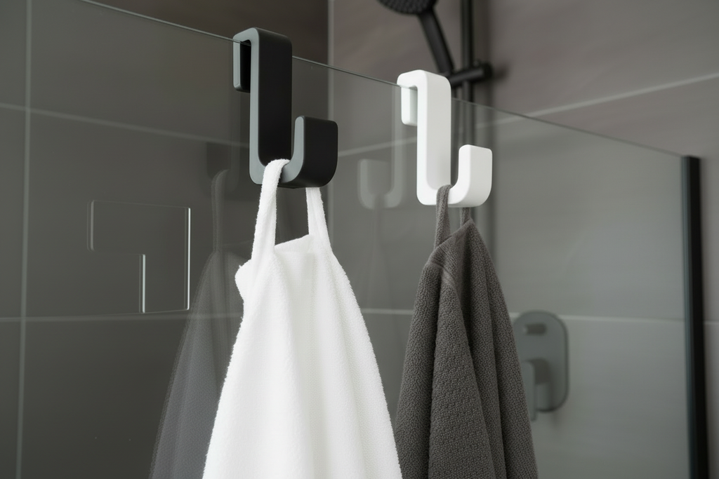 Duschhaken Glas ohne Bohren – Halter für Duschkabine