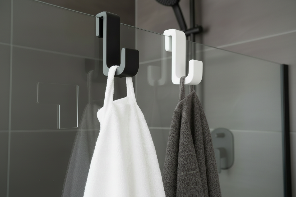 Duschhaken Glas ohne Bohren – Halter für Duschkabine